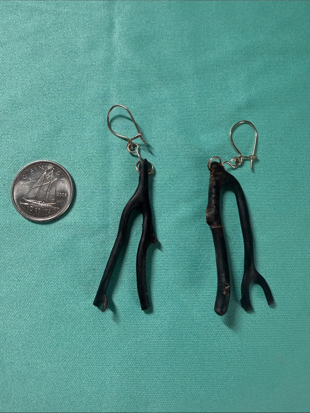Handmade Black Coral Earrings